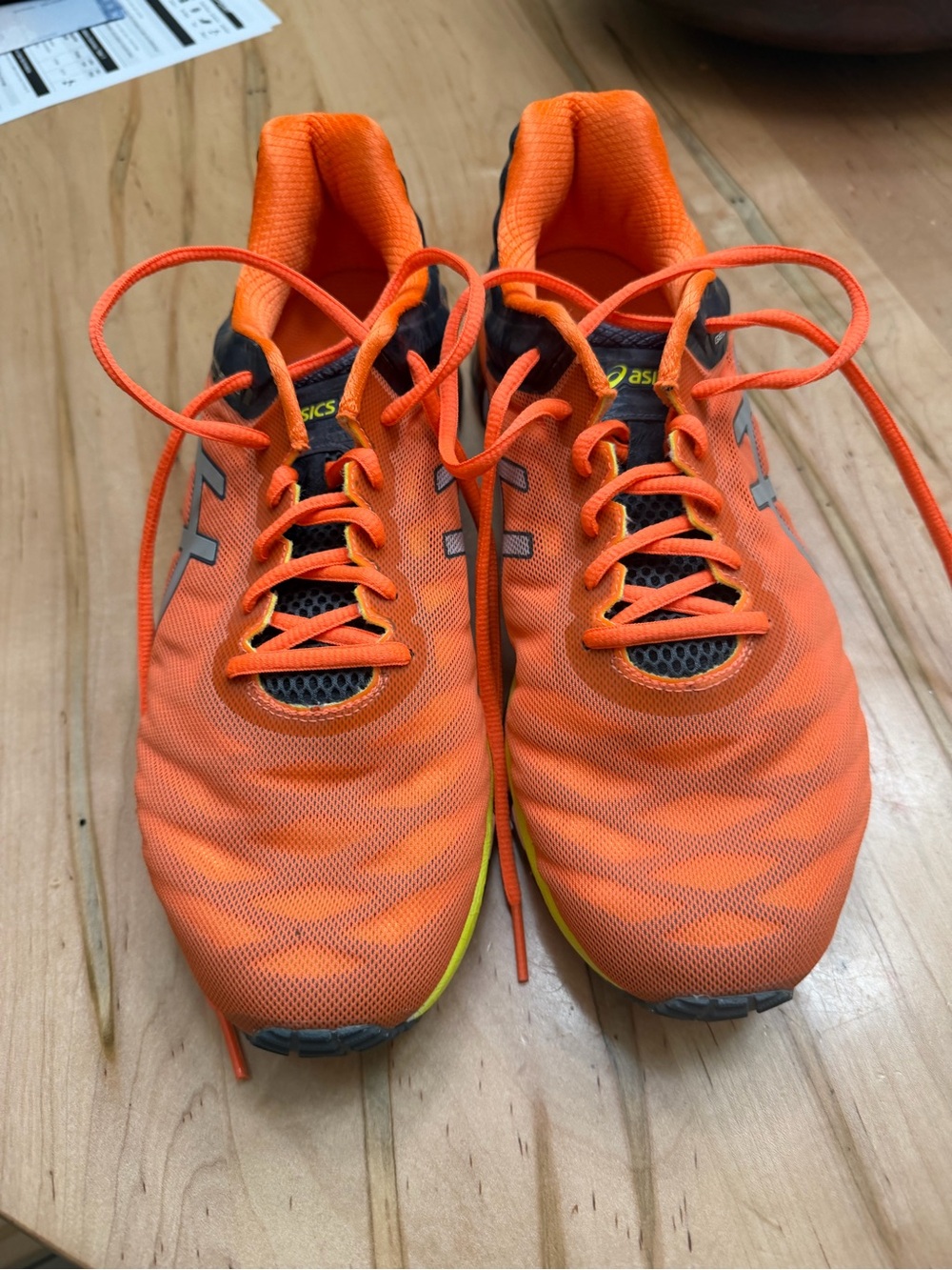 Asics Men's Athletic Running Shoes in Orange with Gray Accents